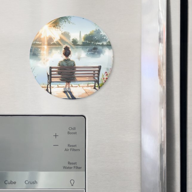 Solnedersreflektioner Sjöscen Magnet (In Situ (Fridge))