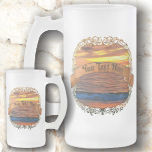 Solnedgång 1577 frostat ölglas