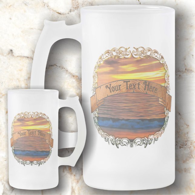 Solnedgång 1577 frostat ölglas (Skapare uppladdad)