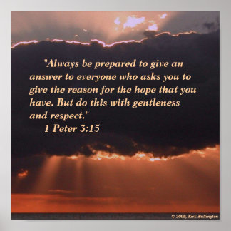 Solnedgång - 1 Peter 3:15 Poster