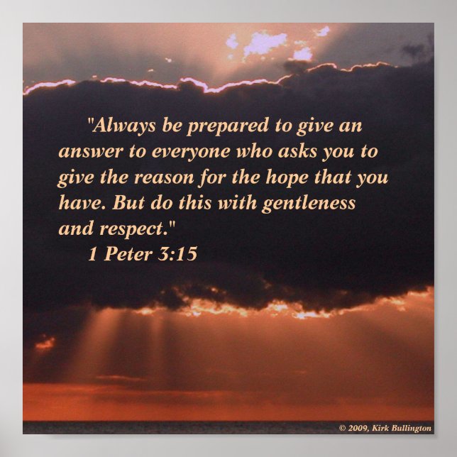 Solnedgång - 1 Peter 3:15 Poster (Framsidan)