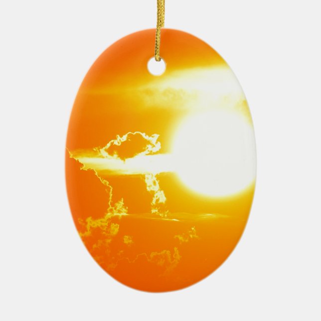 solnedgång 3 julgransprydnad keramik (Framsidan)