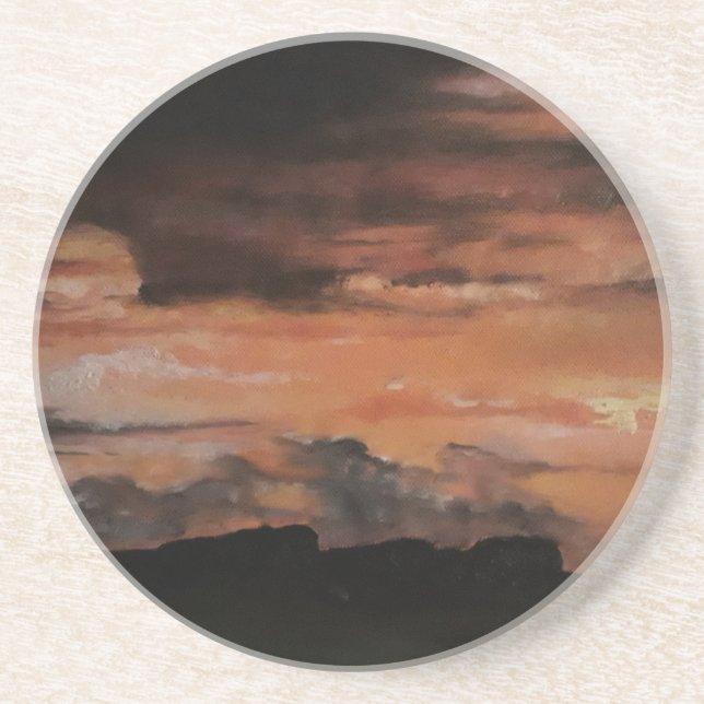 Solnedgång 4 underlägg sandsten (Framsidan)