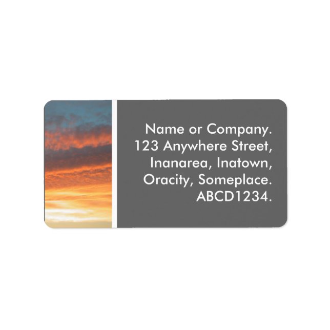 Solnedgång Adressetikett (Framsidan)