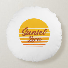 ’Solnedgång Älskare’ Rund Kudde