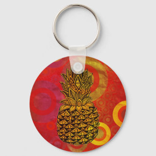 Solnedgång ananas nyckelring