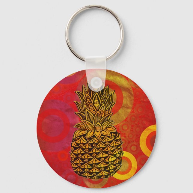 Solnedgång ananas nyckelring (Framsida)