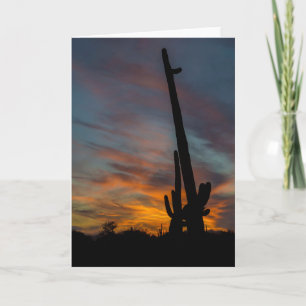 Solnedgång Arizona Välkomstkort Saguaros Vänner Kort