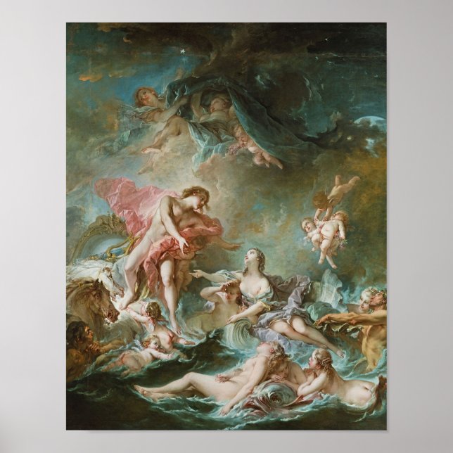 Solnedgång av Francois Boucher Tryck   (Framsidan)