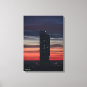 Solnedgång bakom Beetham Torn, Manchester Canvastryck