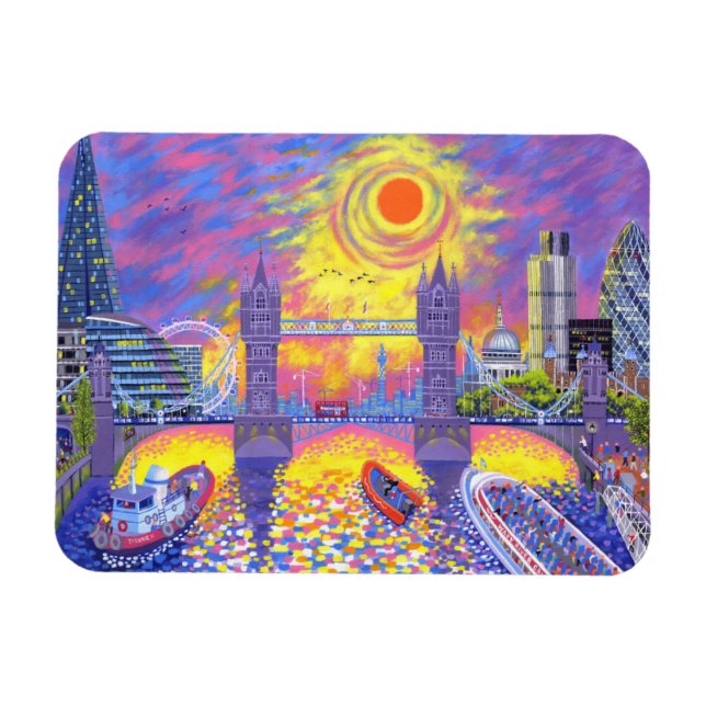 Solnedgång:Bassäng i London 2013 Magnet (Horisontell)