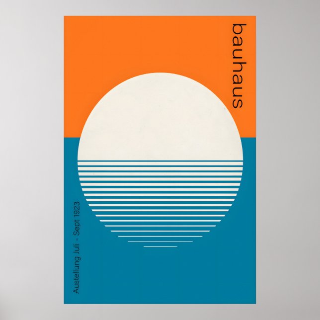 Solnedgång - Bauhausinspirerat konsttryck – Geomet Poster (Framsidan)