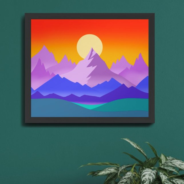 Solnedgång, berggrund liggande liggande beläggning poster (Skapare uppladdad)