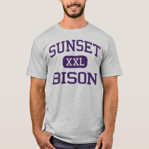 Solnedgång - Bison - solnedgånghögstadium - Dal Tee Shirt