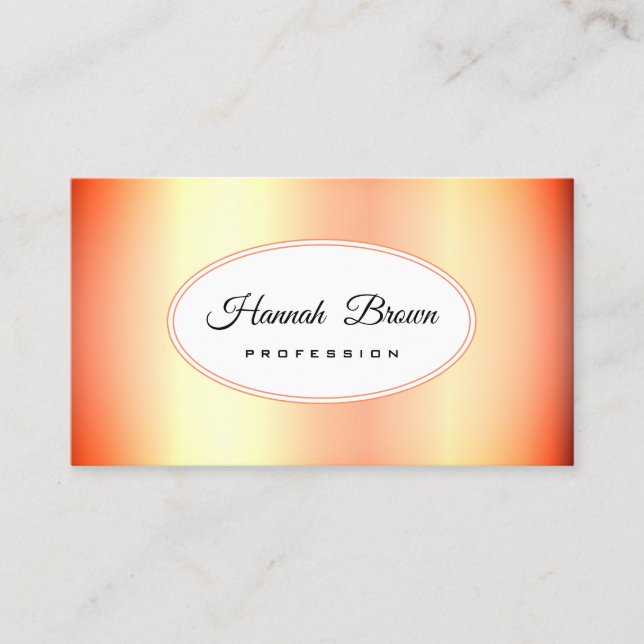 Solnedgång Bright Orange Ombre Färg Gradient Guld Visitkort (Framsida)