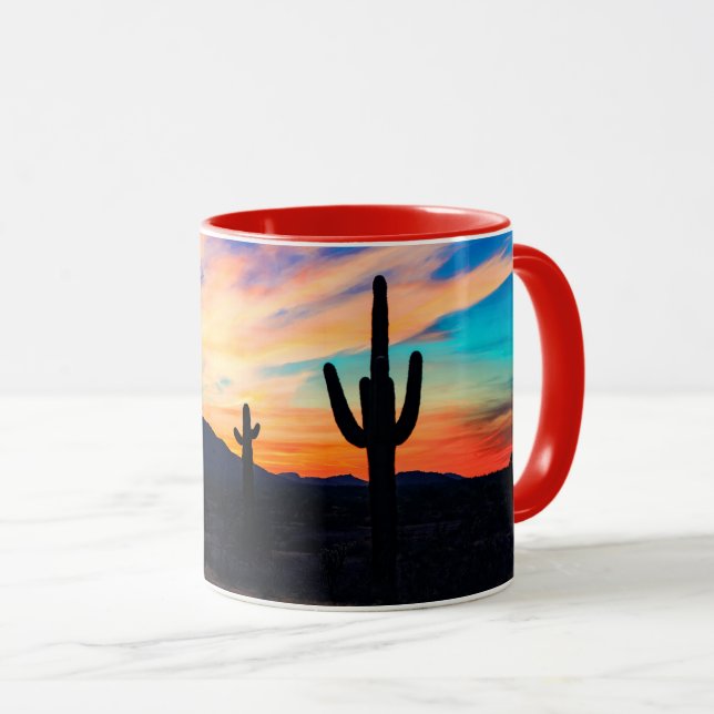 Solnedgång Cactus Desert Dusk Mugg (Framsida höger)