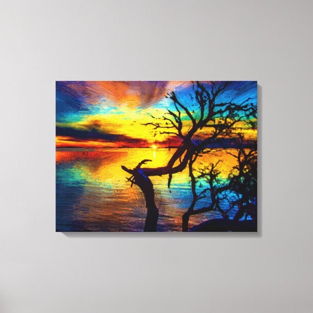 Solnedgång Canvastryck (Framsida)