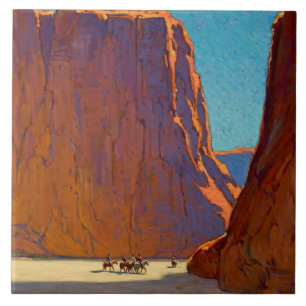 “Solnedgång Canyon de Chelly” av Edgar Payne Kakelplatta