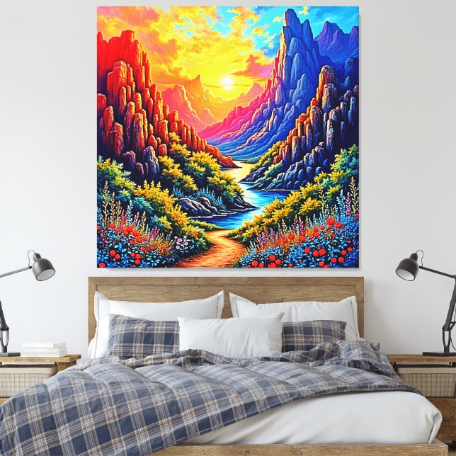 Solnedgång Canyon Flod Konst Canvastryck (Insitu (sovrum))
