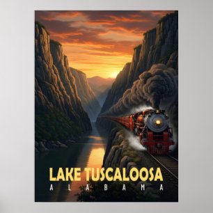 Solnedgång Canyon – Lake Tuscaloosa, Alabama Poster
