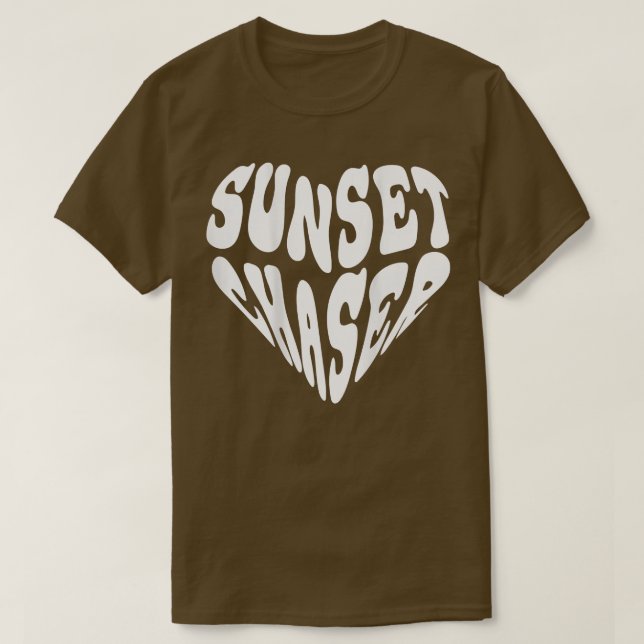 Solnedgång Chaser Heart Mood Say Aesthetic Clothin T Shirt (Design framsida)