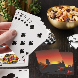 Solnedgång Cowboyspelkort Casinokort