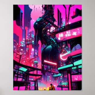 Solnedgång CyberCity Poster