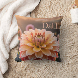 Solnedgång Dahlia Trädgård Kudde