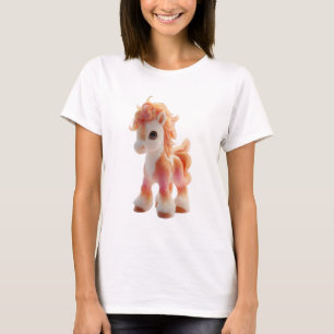 Solnedgång Dröm Fluffig Pony Illustration Kvinnor T Shirt