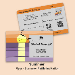 Solnedgång ・ Dubbelsidig sommar ・ Raffle Promo Flygblad