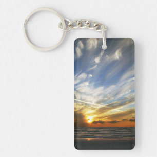 Solnedgång dubbelsidiga Keychain