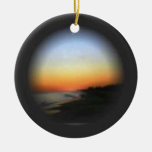Solnedgång Emerald Isle, NC-prydnad Julgransprydnad Keramik