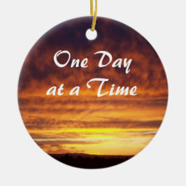 Solnedgång en prydnad för dag i sänder julgransprydnad keramik