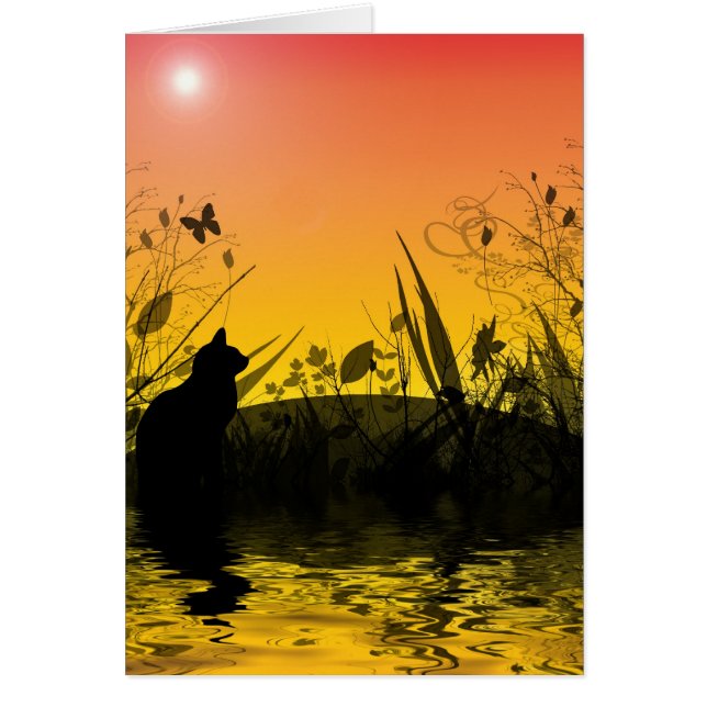 Solnedgång Fanatsyland Hälsningskort (Framsidan)