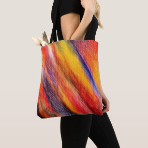 Solnedgång Färg Mönster Tote Bag Abstract Design Tygkasse