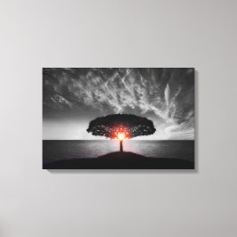 Solnedgång: Färg Stänk Canvastryck