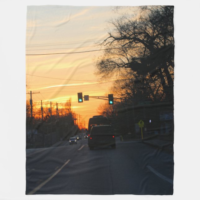 Solnedgång Fleecefilt (Framsidan)