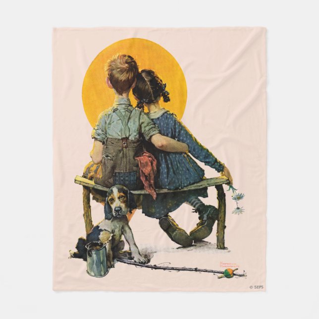 Solnedgång Fleecefilt (Framsidan)