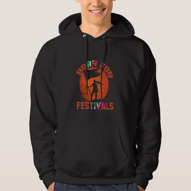 Solnedgång, född för festivaler, unik bild hoodie (Framsida)