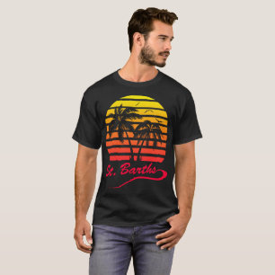 Solnedgång för 80-tal för St. Barths tropisk T Shirt