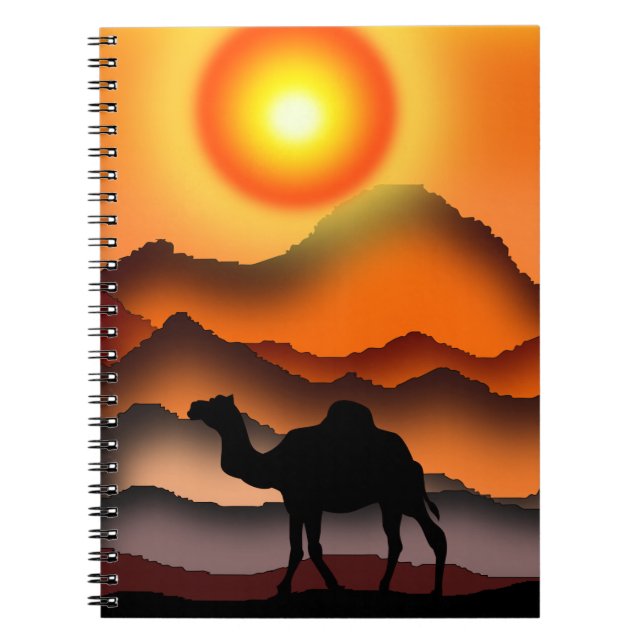 Solnedgång för bärbar dator från Camel Notebook Anteckningsbok (Framsidan)