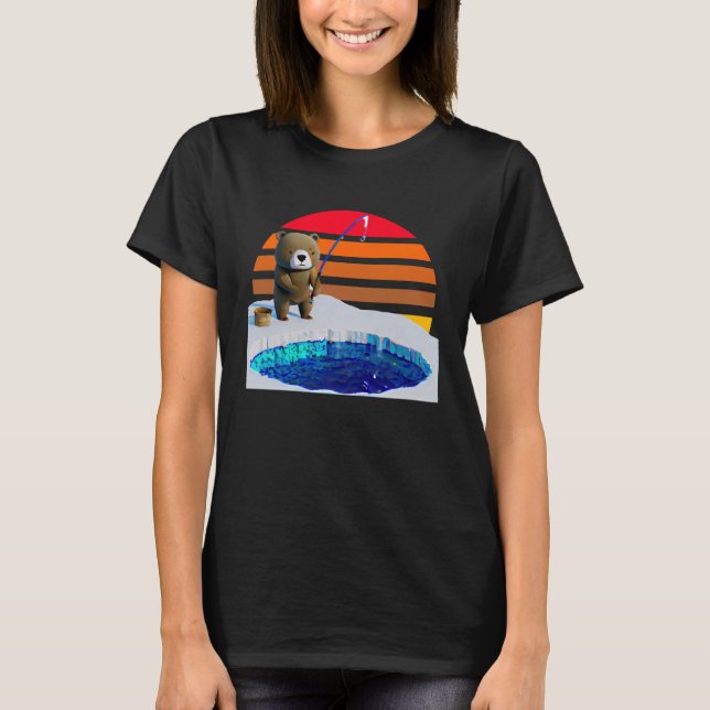 Solnedgång för fiske efter spånadslin t shirt (Framsida)