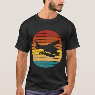 Solnedgång för flygplan som flyger pilot Seaplane  T Shirt