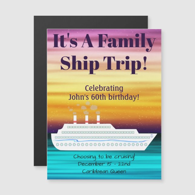 Solnedgång för Frakt, tema Door Magnet (Fram/baksida)