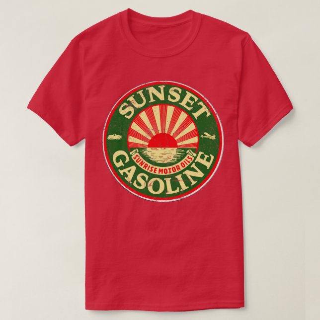 Solnedgång för olja och gas t shirt (Design framsida)