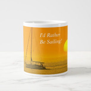 Solnedgång för segelbåt, DIY-meddelande eller Namn Jumbo Mugg