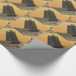 Solnedgång för segelbåt presentpapper