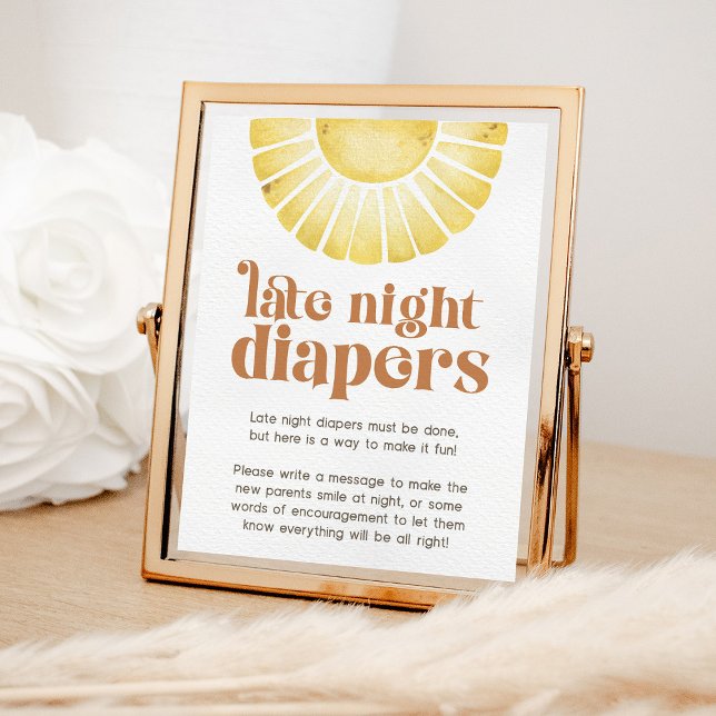 Solnedgång för sen natt, blaper Diaper Boho Baby S Poster (Skapare uppladdad)