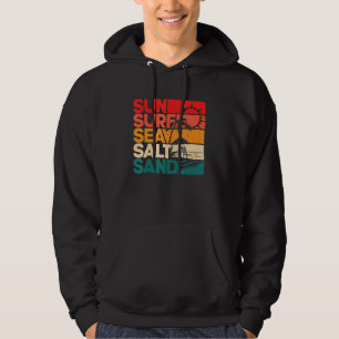 Solnedgång för Vintage av saltsalt i sol Surfa Hoodie