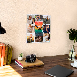 Solnedgång Foto Collage Herr och fru 1-årsjubileum Fyrkantig Klocka